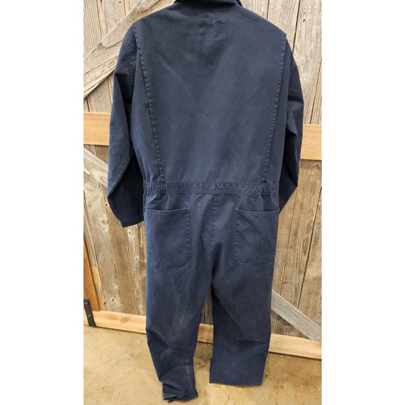 Work King Men's Unlined Coveralls size Large L Long Sleeve Zip Up navy - - Picture 3 of 9